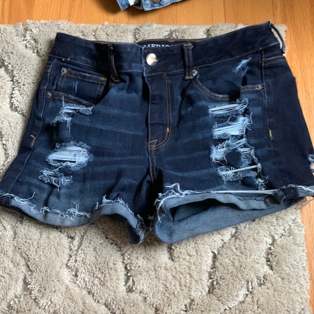 Hi rise shortie jean shorts